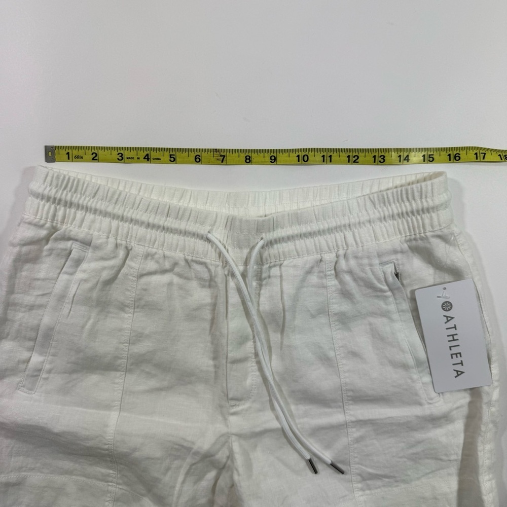 New Athleta Retreat Linen Shorts White Size 10 - Picture 7 of 8